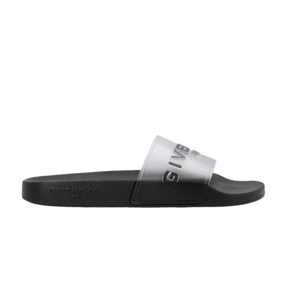 $350 Givenchy WMNS Rubber Logo Slides Translucent White/Blk Size 38/8 New
